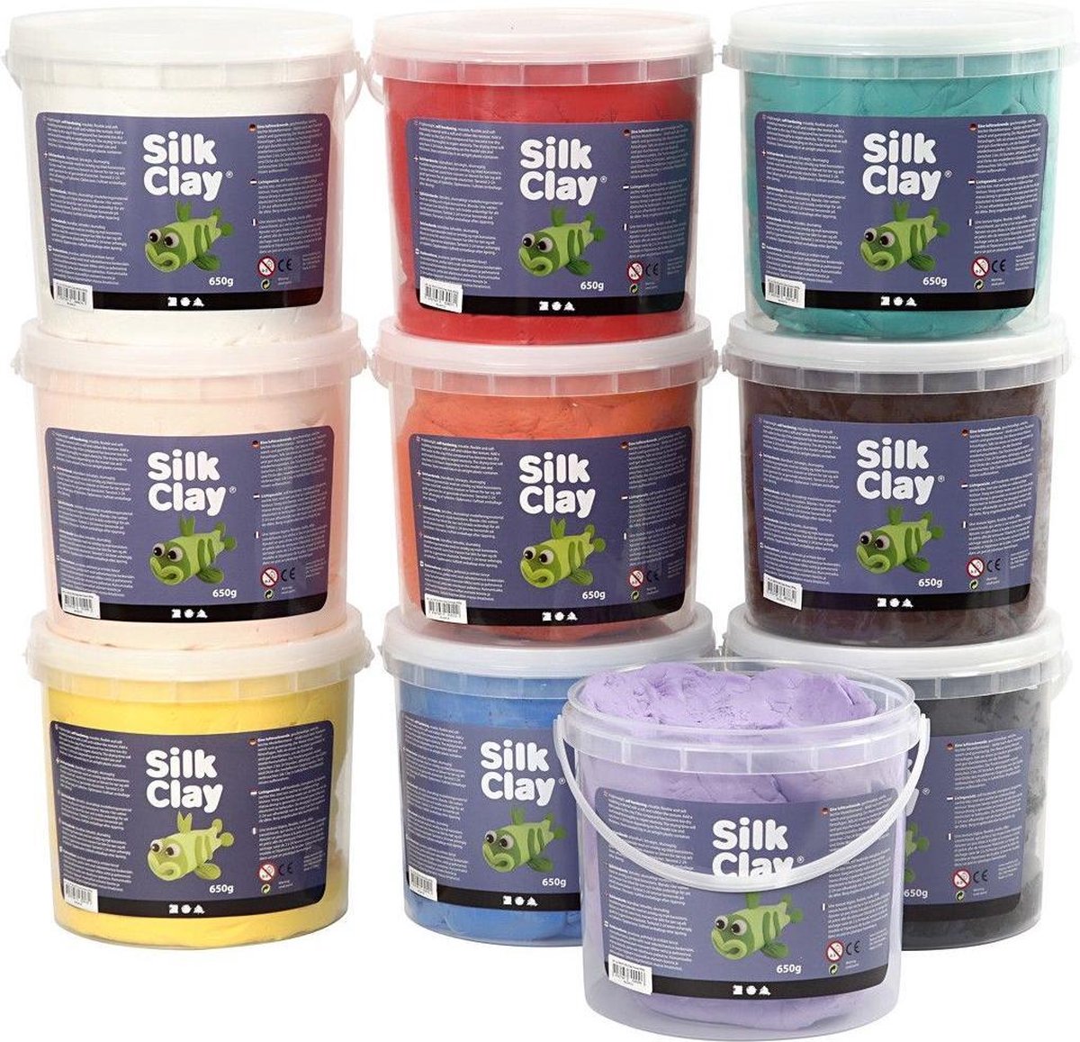 Silk Clay - Klei - kleuren assorti 10 x 650 gram