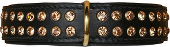 Hondenhalsband Swarovski Strass Extreme Black - Gold 60 cm | bol.com