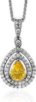 Orphelia Silver 925 Zh-7048 Pendant + Chain Zirconium/Yellow Cz