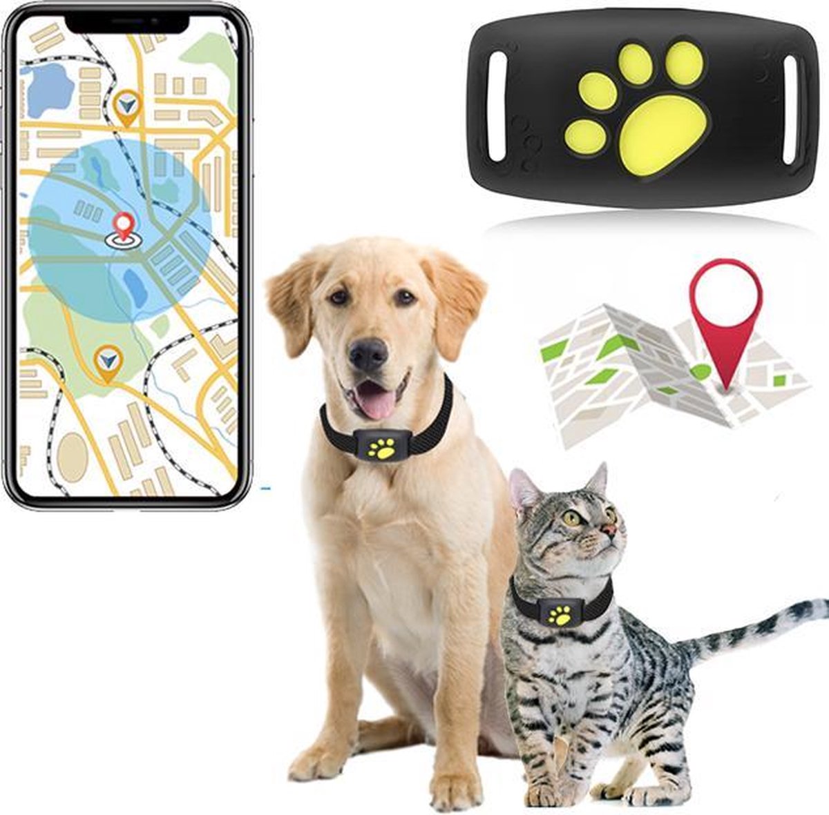 GPS Tracker Huisdieren Voor Hond En Kat Wereldwijd Bereik Groen