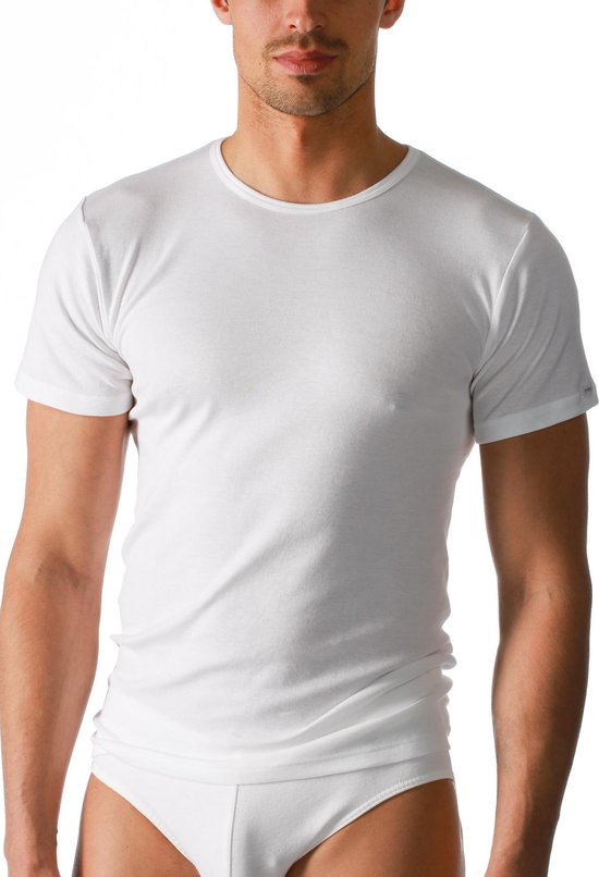 Mey Noblesse T-shirt (1-pack) - heren T-shirt O-hals fijnrib - wit -  Maat: