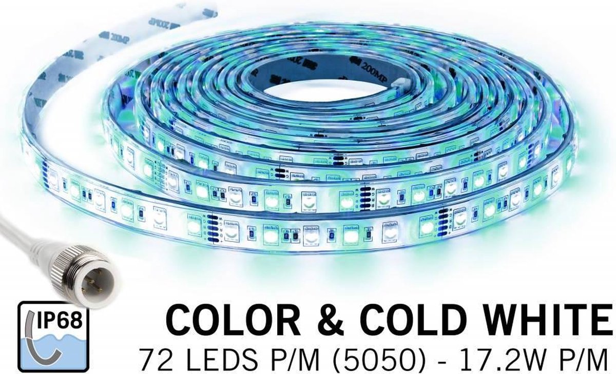 68 Waterdichte LED Kleur + koud wit, 360 leds 12V, 5 meter | bol.com