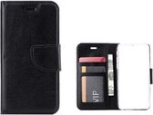 Zwart Boek Hoesje/Book Case Wallet voor - Huawei P9 Lite - geschikt voor 3 pasjes
