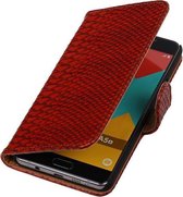 Mobieletelefoonhoesje.nl - Samsung Galaxy A5 (2016) Hoesje Slang Bookstyle Rood