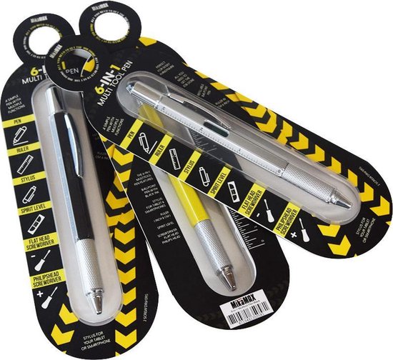 MikaMax - Stylo multi-outils 6 en 1 - Argent