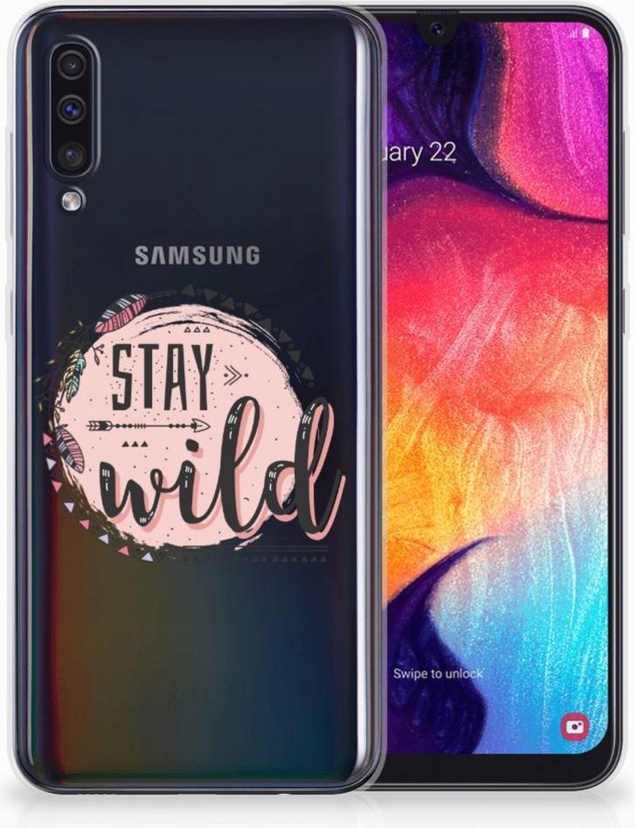 Samsung Galaxy A50 Telefoonhoesje met Naam Boho Stay Wild
