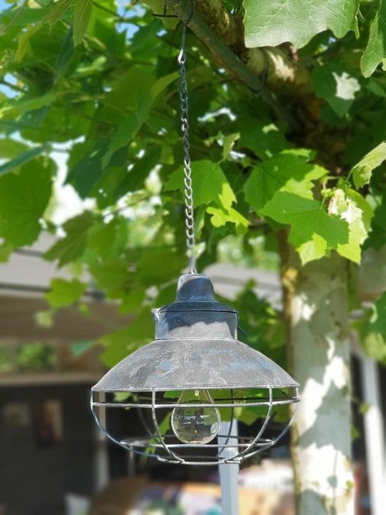 Buiten hanglamp metaal met led lamp op batterij | bol.com