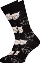 Happy Socks herensokken Cat Sock - zwart met wit