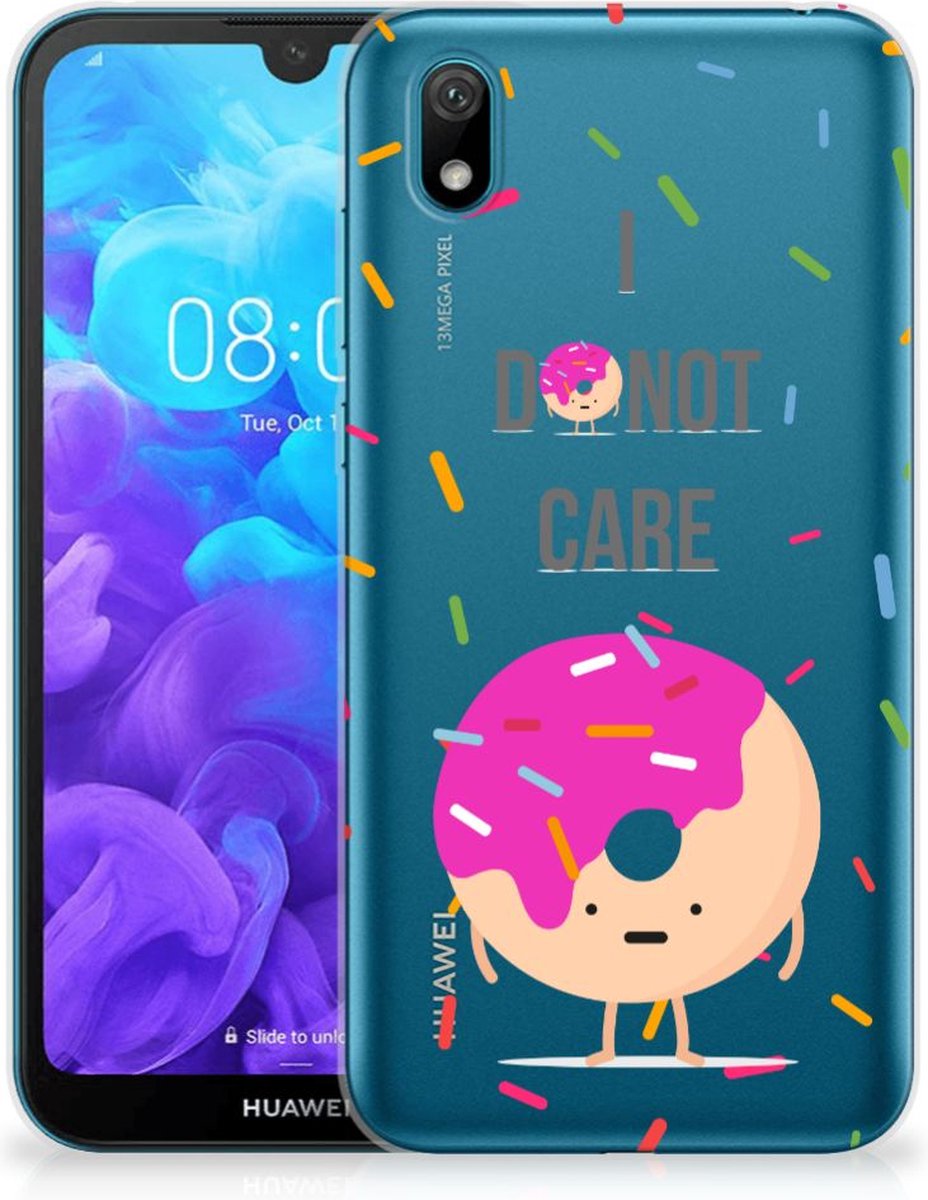 Back Cover voor Huawei Y5 (2019) Siliconen Case Donut Roze