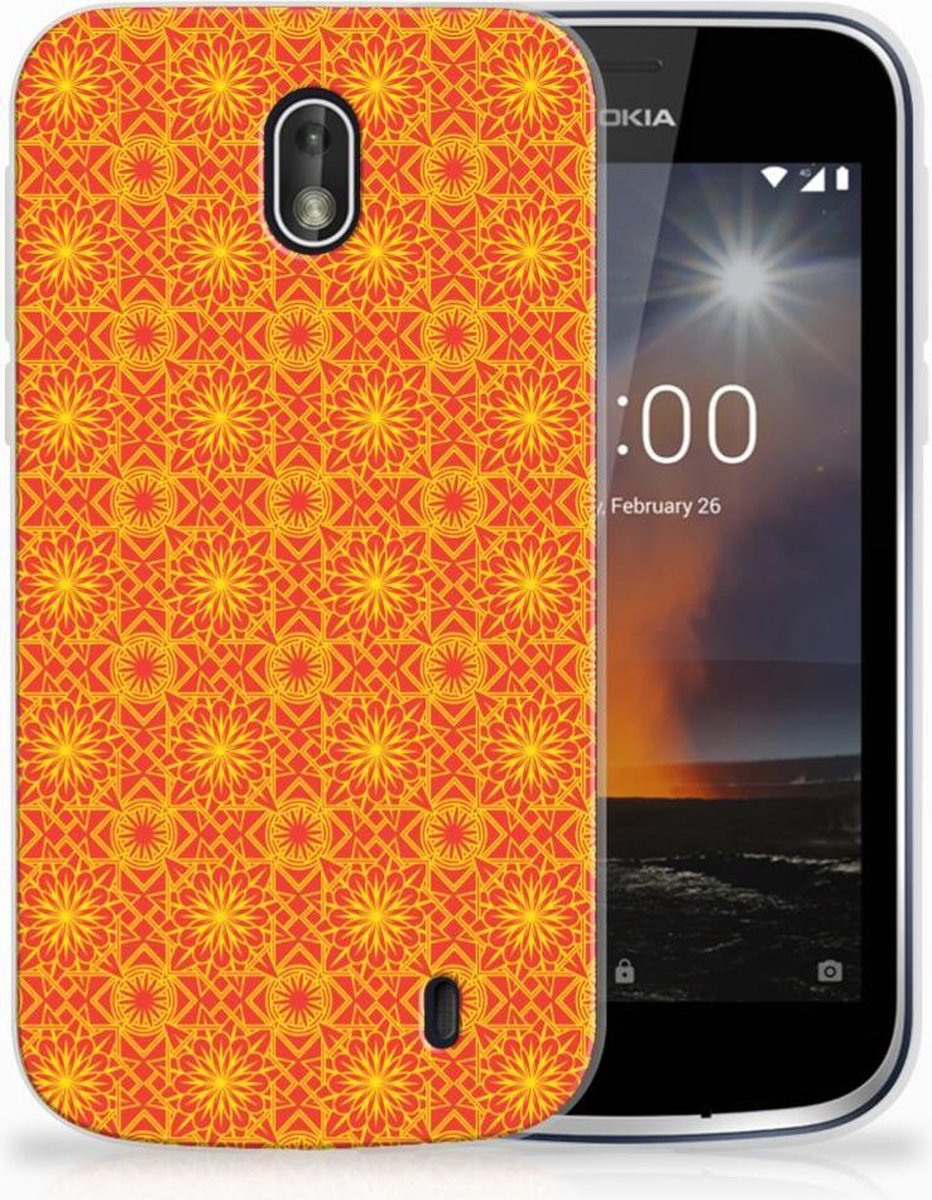 Nokia 1 TPU bumper Batik Oranje
