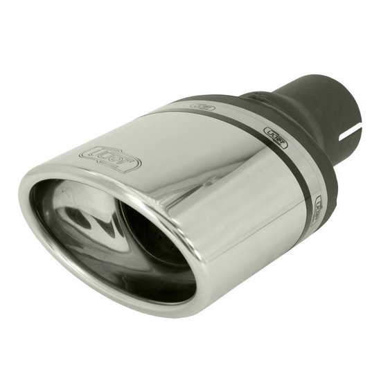 Ulter Sport Uitlaatsierstuk - Ovaal 110x45mm Schuin - Lengte 80mm - Montage ->50mm - RVS