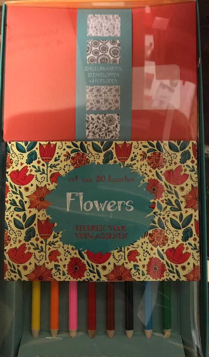 Dressoir verdrietig huren Kleuren voor volwassenen, set van 20 kaarten flowers | bol.com