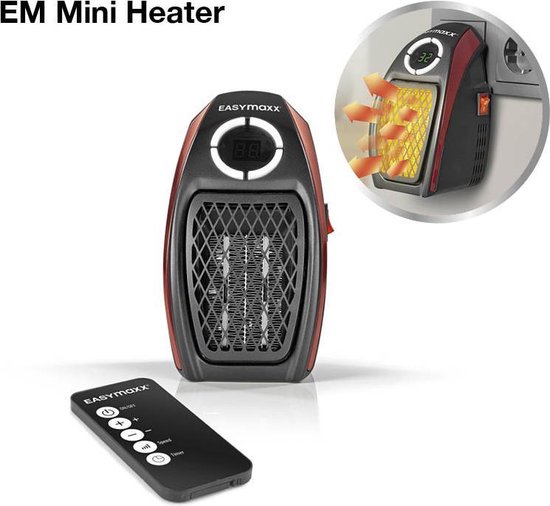 Armoedig Maak avondeten Plasticiteit EasyMaxx Mini Heater met afstandsbediening - Draagbare verwarming - Kachel  | bol.com