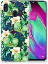 Bumper Case Geschikt voor Samsung Galaxy A40 Orchidee Groen