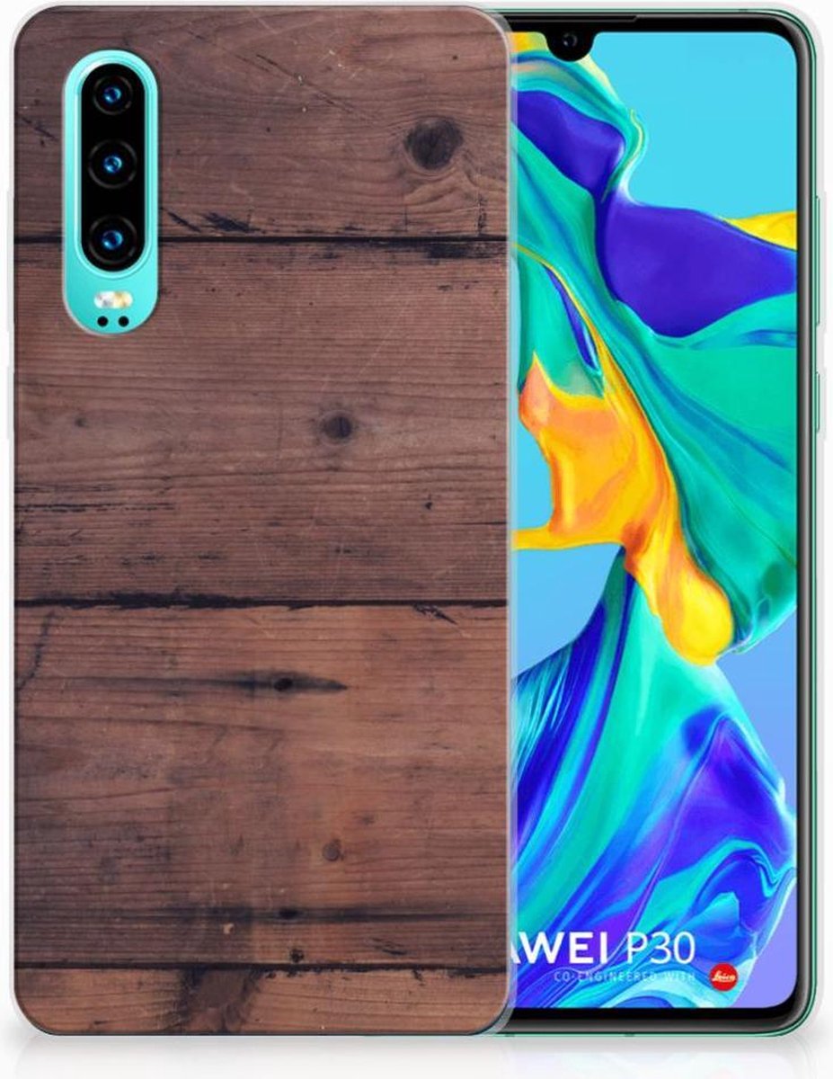 Huawei P30 Bumper Hoesje Old Wood