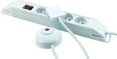 PROFILE Basic Line meervoudig stopcontact - met schakelaar en voetschakelaar - 4-voudig - PENAARDE - 150cm snoer - wit
