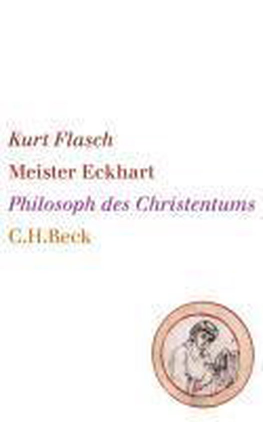 Boek kaft met rode en gele tekst: Kurt Flasch Meister Eckhart Philosoph des Christentums C.H.Beck.