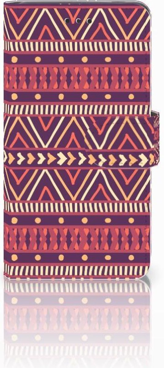 Book Case voor Nokia 7 Telefoon Hoesje Aztec Paars