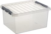 Sunware - Q-line opbergbox 36L transparant metaal - 50 x 40 x 26 cm