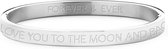 Key Moments in Color 8KM BC0060 Stalen Bangle met tekst - Love you to the moon and back - Grootte 58 x 50 mm - Zilverkleurig