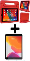 Kinderhoes Geschikt voor iPad 10.2 2019 Hoes Kinder Hoesje Kids Case Cover Kidsproof Met Screenprotector - Hoesje Geschikt voor iPad 7 Hoesje Kinder Hoes - Rood