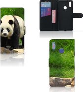 Housse en Cuir Premium Flip Case Portefeuille Etui pour Huawei Y7 (2019) Portefeuille Panda Cadeau d'anniversaire