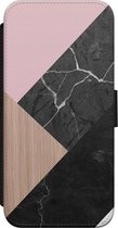 iPhone 7/8 flipcase - Marble wooden mix