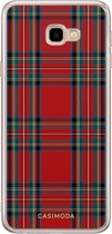 Samsung J4 Plus hoesje siliconen - Tweed lover | Samsung Galaxy J4 Plus case | Rood | TPU backcover transparant