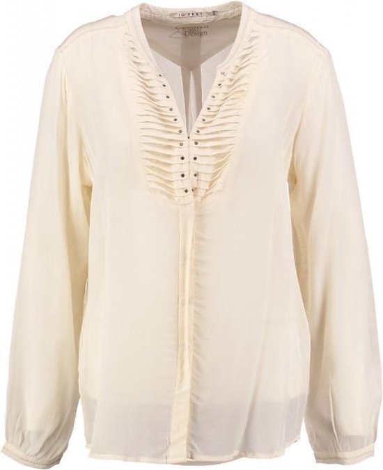10 feet ecru glanzende viscose tuniek blouse - Maat M | bol.com