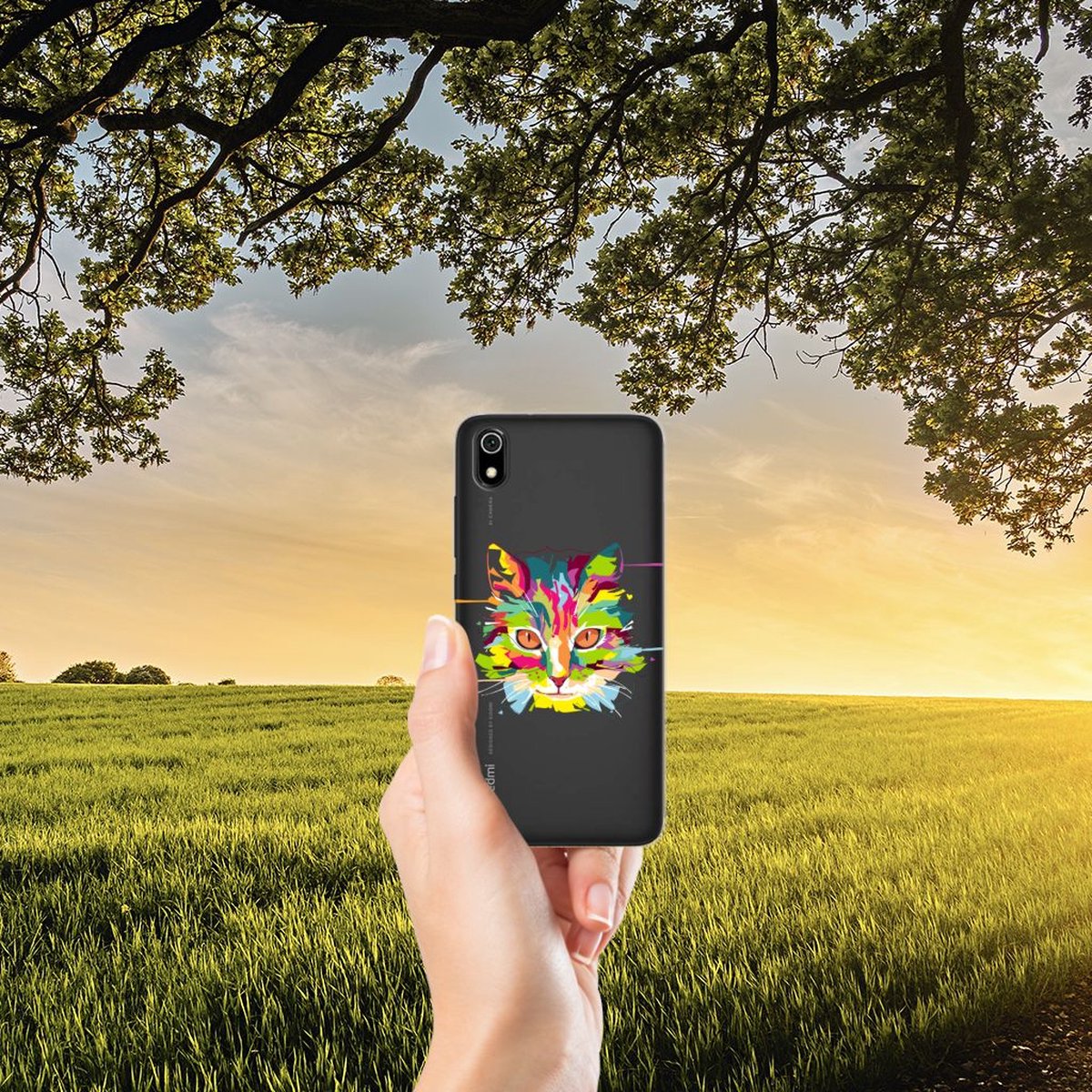 Xiaomi Redmi 7A Telefoonhoesje met Naam Cat Color