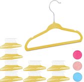 Relaxdays 80 x kledinghangers kind - babykledinghanger - kunststof – kledinghanger geel