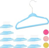 Relaxdays 80 x kledinghangers kind - babykledinghanger - kunststof – kledinghanger blauw