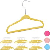 Relaxdays 60 x kledinghangers kind - babykledinghanger - kunststof – kledinghanger geel