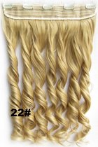 Clip in hairextensions 1 baan wavy blond - 22#