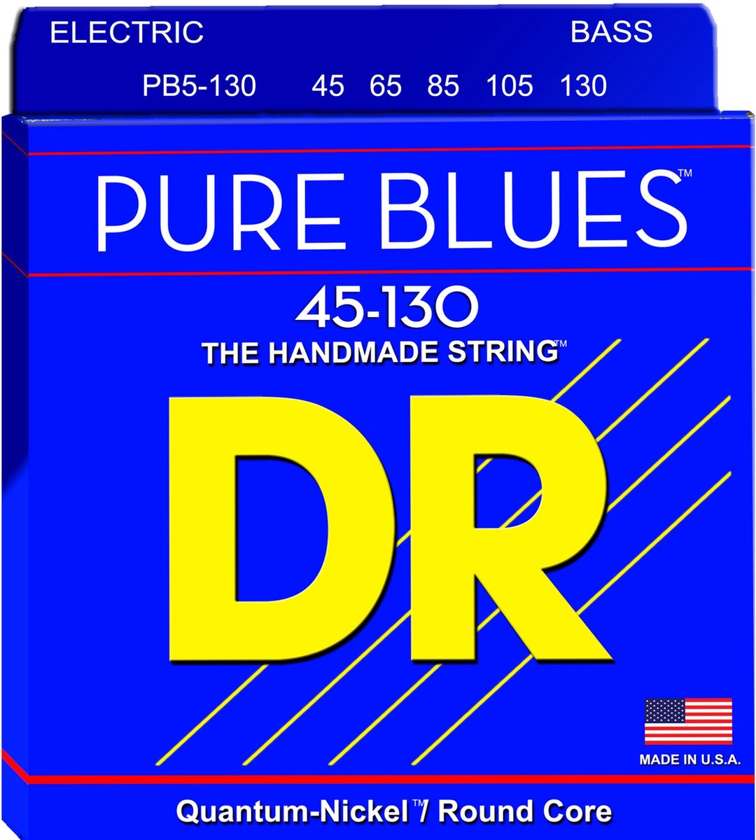 DR Strings PB5-130 Pure Blues Medium to Heavy 45-130 5-snarige basgitaarsnaren