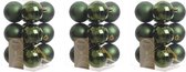 36x Donkergroene kunststof kerstballen 6 cm - Mat/glans - Onbreekbare plastic kerstballen - Kerstboomversiering donkergroen