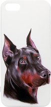 ADEL Siliconen Back Cover Softcase Hoesje Geschikt voor iPhone 5/5S/SE - Dobermann Pinscher Hond