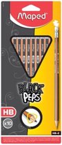 Maped Black'Peps potlood met gum HB, blister met 10 stuks