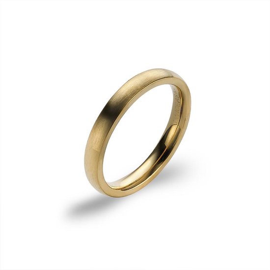 Twice As Nice Matte ring in goudkleurig edelstaal 66