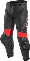Dainese Delta 3 Black Black Fluo Red Leather Motorcycle Pants 48