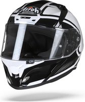 Airoh Valor Marshall Glans Wit Zwart Integraalhelm - Motorhelm - Maat L