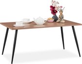relaxdays salontafel - bijzettafel - decoratie - metalen poten - hout look - woonkamer
