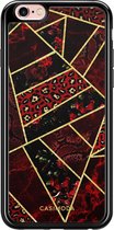 iPhone 6/6s siliconen zwart hoesje - Abstract rood | Apple iPhone 6/6s case | TPU backcover transparant