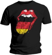 Rolling Stones Heren Tshirt -L- German Tongue Zwart