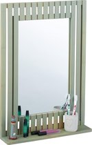 Relaxdays spiegel - badkamerspiegel - wandspiegel - rechthoekige spiegel - bamboe