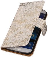 Wit Lace / Kant Design Book Cover Hoesje Galaxy S4 I9500