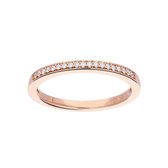 Glow - Ros‚gouden ring met steen GH/SI3