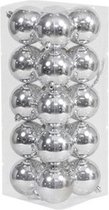 20x Zilveren kunststof kerstballen 8 cm - Glans - Onbreekbare plastic kerstballen - Kerstboomversiering Zilver