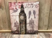 Canvas schilderij Londen met tower bridge en Big Ben