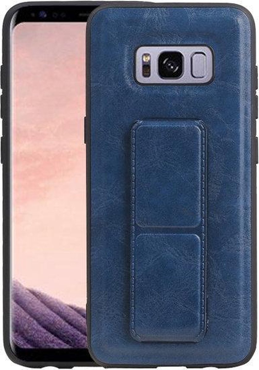 Grip Stand Hardcase Backcover voor Samsung Galaxy S8 Blauw
